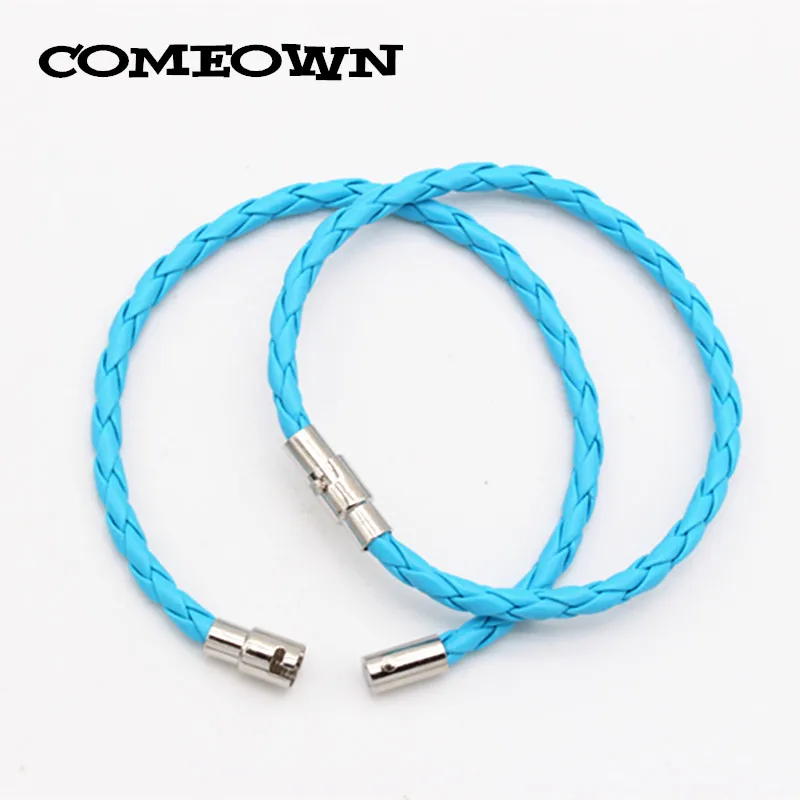 COMEOWN 10 шт 4 мм черный/красный ПУ плетеный кожаный шнур/ожерелье с магнитной