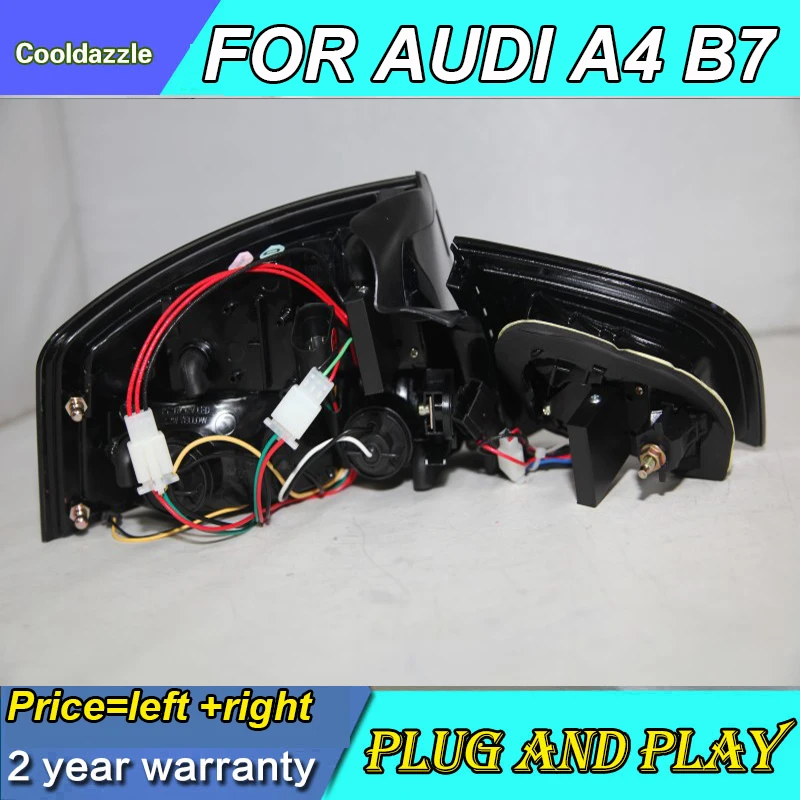 Задние фонари для AUDI A4 B7 задние 2005 2006 2007 2008 год задний фонарь дымчатый черный|Фара