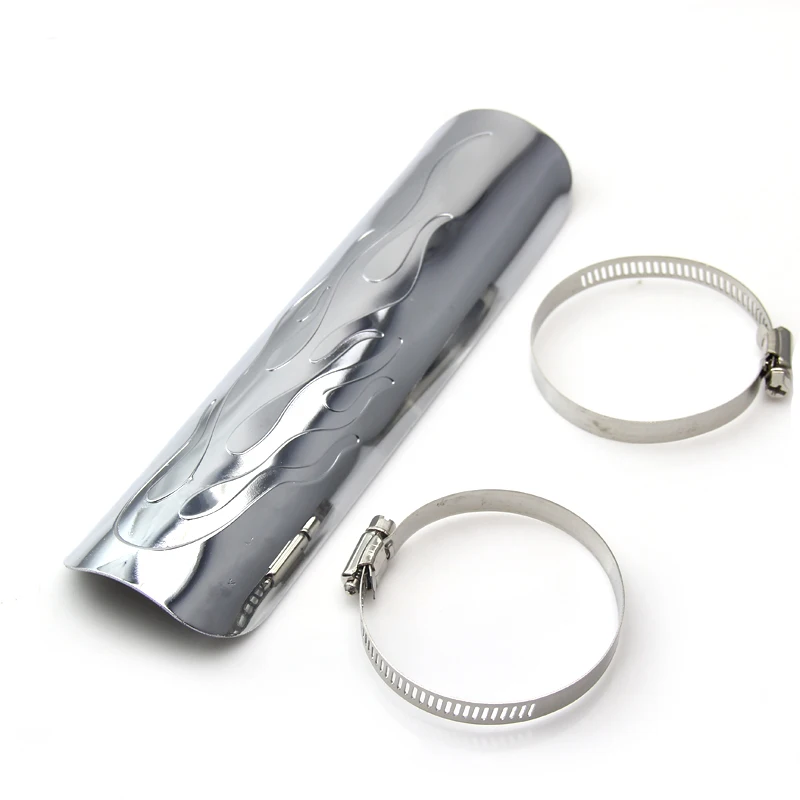 Универсальный хром-стальной выхлопной глушитель для мотоцикла в стиле пламени 2