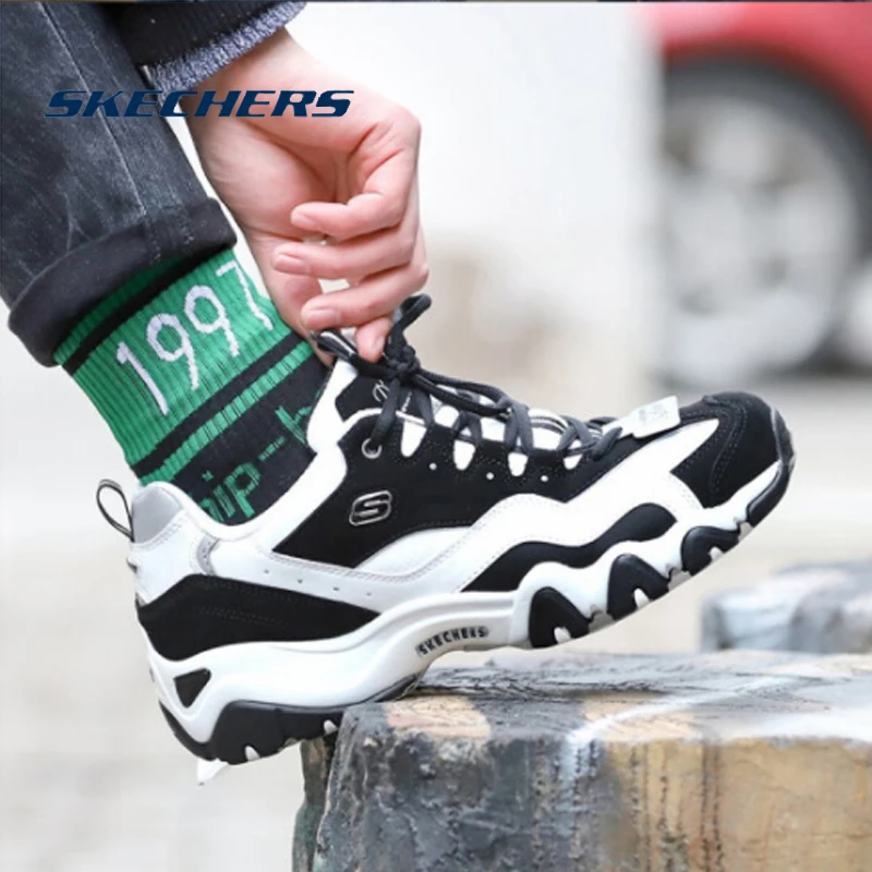 Мужские туфли на платформе Skechers удобные повседневные сетчатые плоской подошве