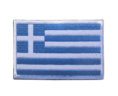 Greece Заплатка, национальный флаг в полоску, вышитый Россия, Турция, Франция, ЕС, Нидерланды, флаг, тактические военные нашивки, армейская Аппликация в полоску - Цвет: Greece