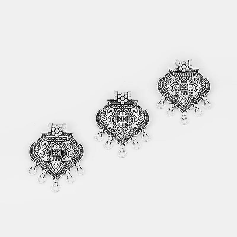 

2Pcs Tibetan Silver Embossed Longevity Lock Charms Pendant For Handmade DIY Jewelry Necklace Making Findings Accessories