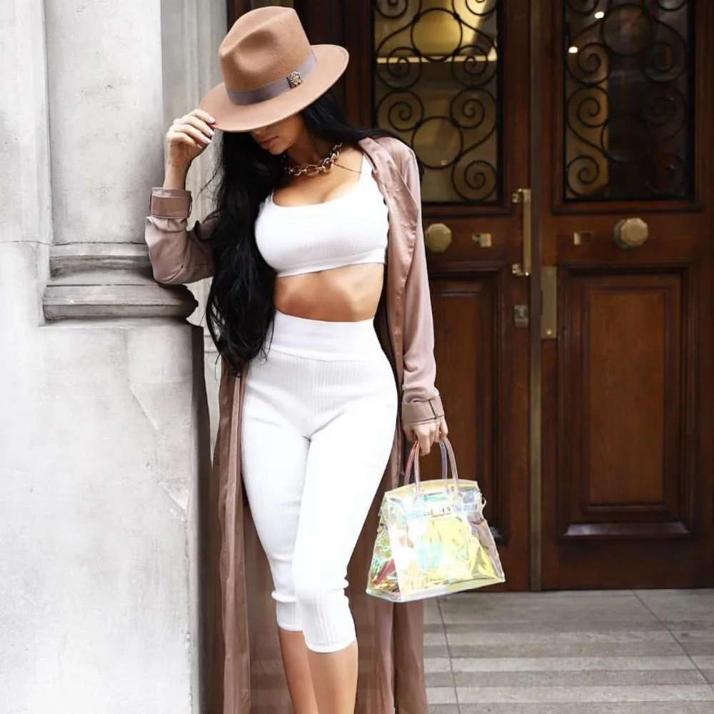 KLEEZY новинка 2019 Открытые Сексуальные укороченные штаны короткий пуловер на