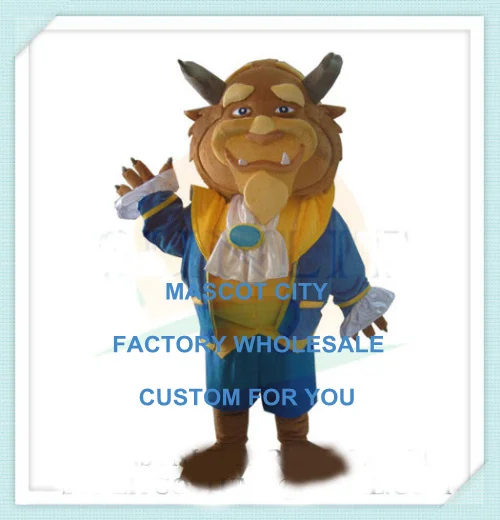 

High Quality Beauty and the Beast lion mascot costume Adult Size Hot Movie Cartoon Character Mascotte Suit Fancy Dress SW1221