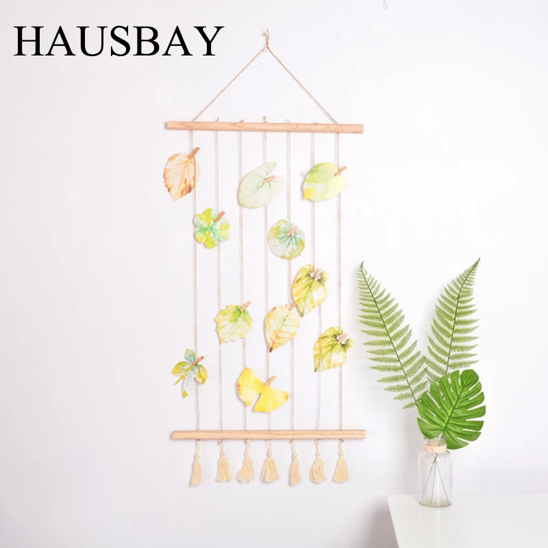 

Creative Multi Hanging Photo Wall Wood Rope Collage Frame Picture Postcard Organizer Artworks Prints Room Decoration D002