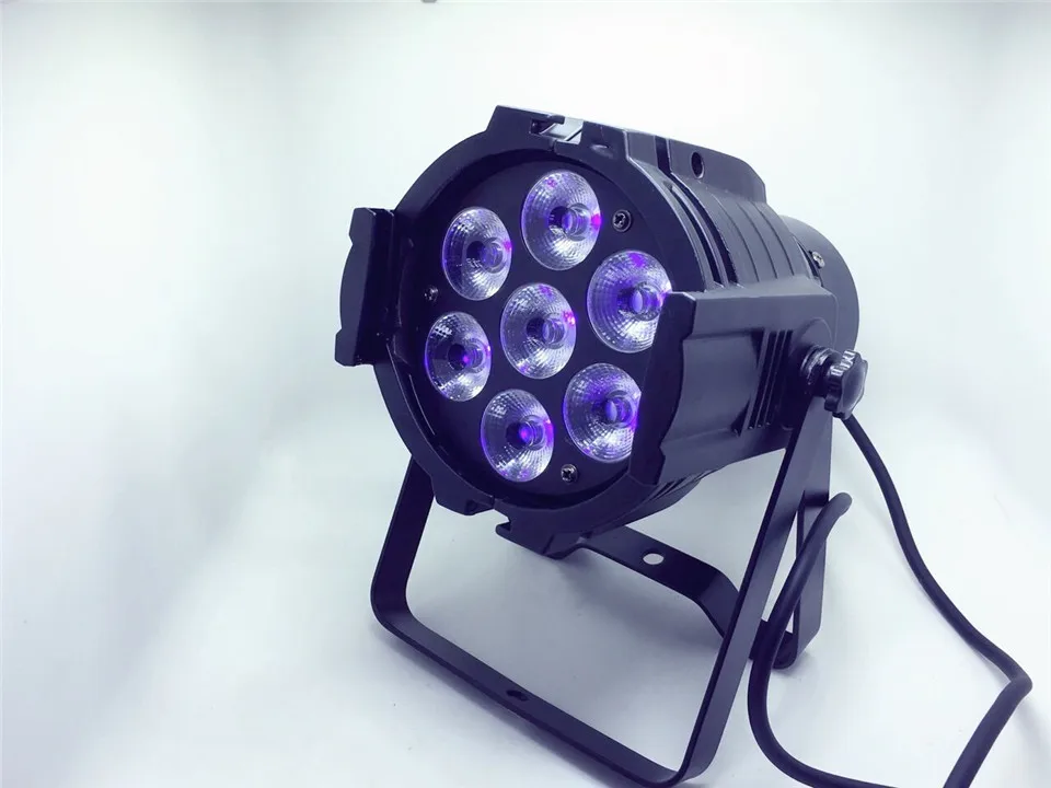 4 шт. 7x18 Вт + Полетный чехол luce par del led RGBWA UV 6 в 1 светодиодный Par Luce DMX сценическое