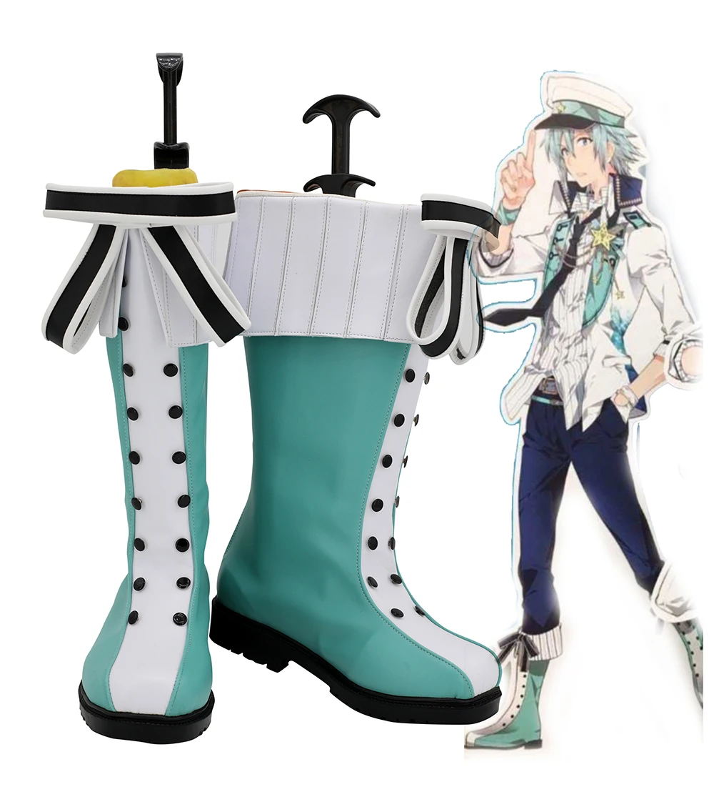 

IDOLiSH7 White Day Tamaki Yotsuba Cosplay Boots Green Shoes Custom Made Any Size