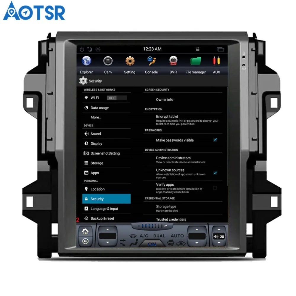 Автомобильный DVD плеер в стиле Tesla Aotsr Android 7 1 GPS навигация для Toyota Fortuner 2016 +
