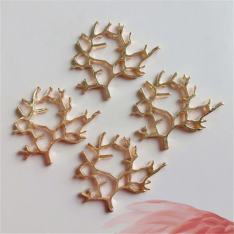 

SEA MEW 10 шт. 3,4*3,2 см модный металлический сплав KC Золотая ветка соединителей Шарм для изготовления ювелирных изделий