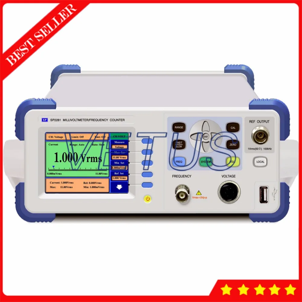SP2281-III 10kHz~3000MHz 3G Coaxial Detector Voltage frequency meter counter with CPU-controlled Digital Millivoltmeter RS232 |
