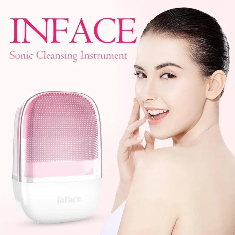 Xiaomi Youpin inFace Sonic Face Deep Cleansing Brush Waterproof Ultrasonic Skin Massager for IPX7 Silicone Cleansing Device