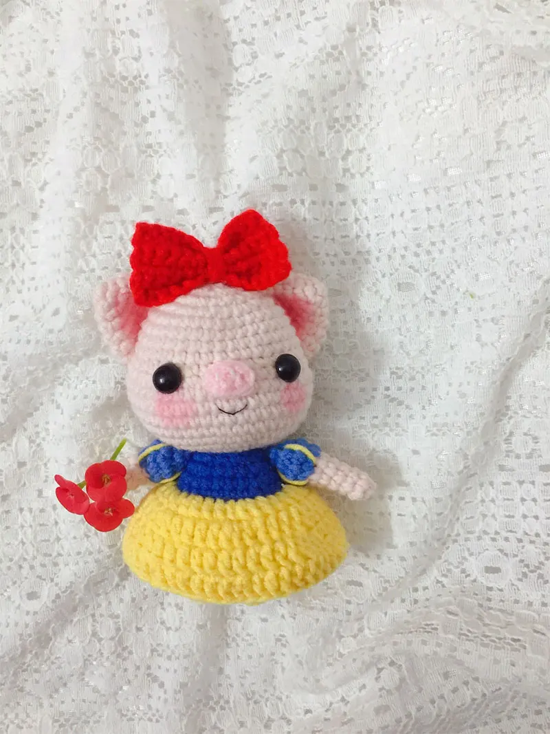 10*6 см Белоснежка одеваются свиньи крючки для вязания шерстью Amigurumi детские