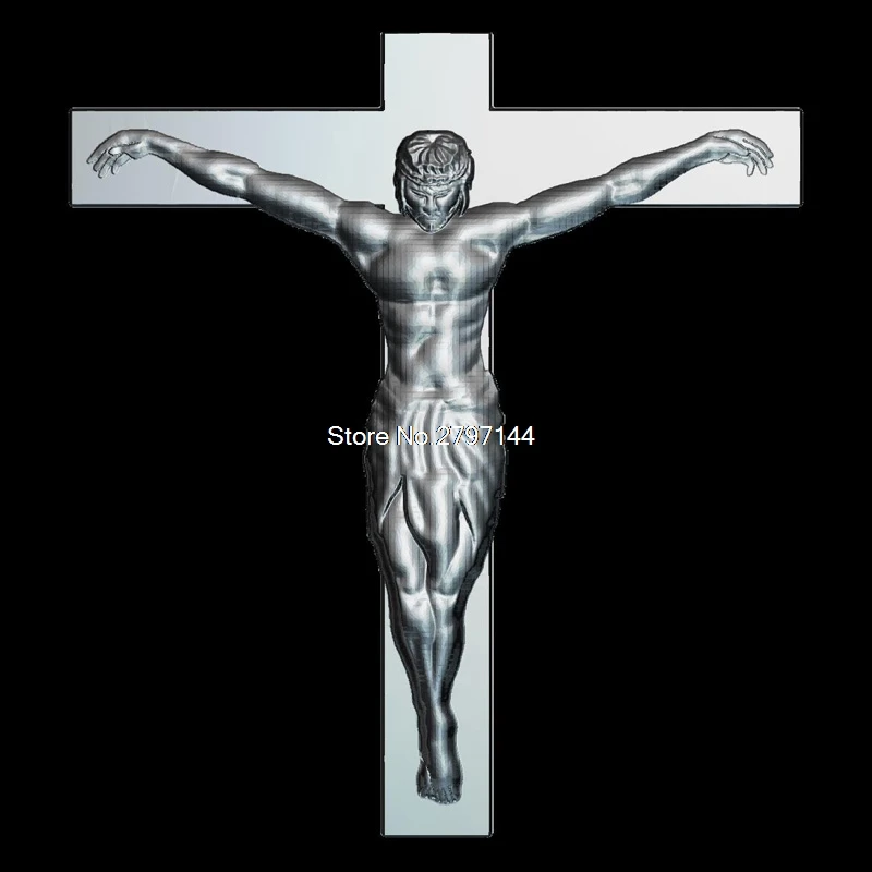 Крестовая модель с распятием простая 3d для ЧПУ формат STL рельефная Модель роутер 3
