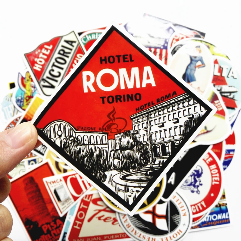55 шт. водостойкие наклейки для багажа в стиле ретро|decal sticker|decal logo |