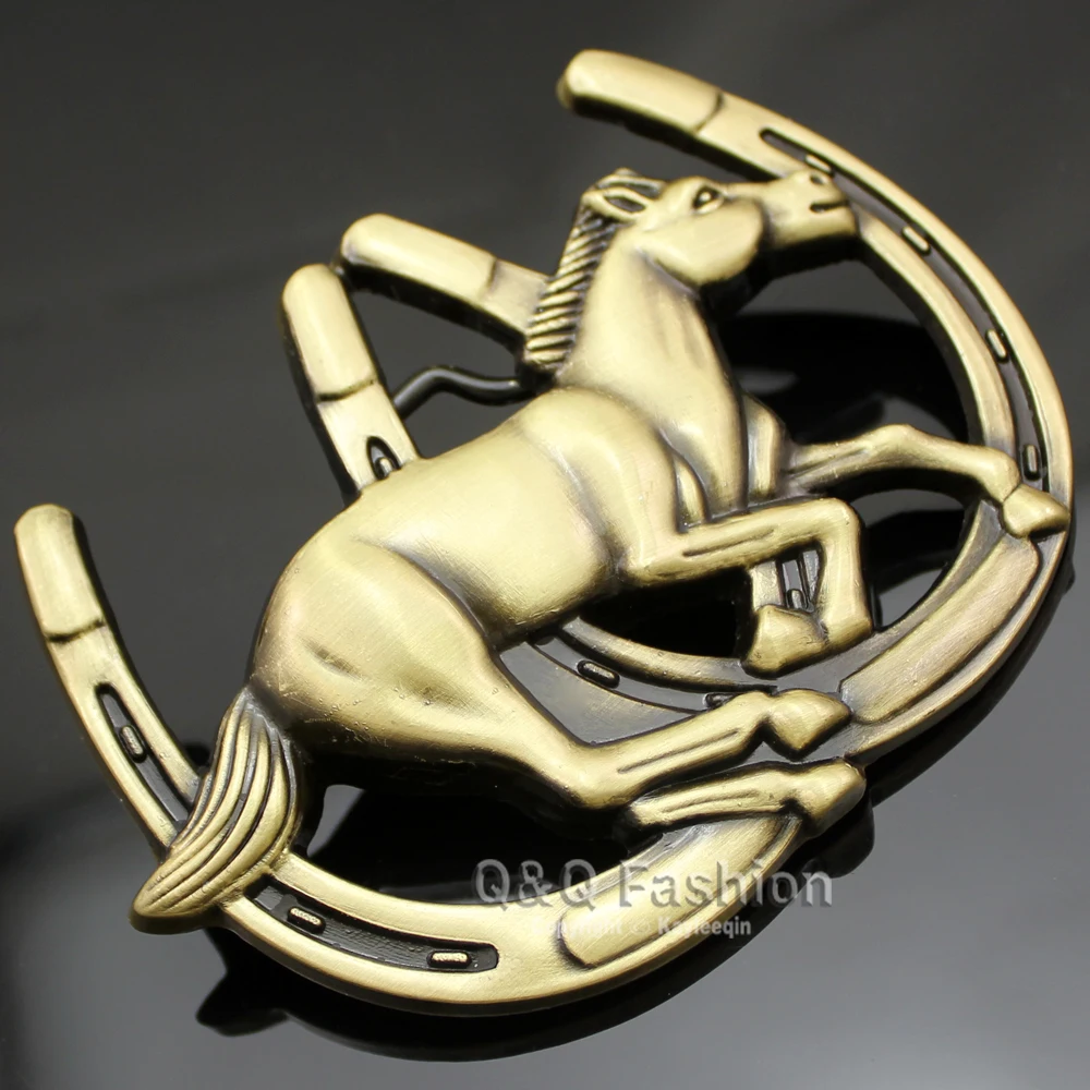 Винтажная позолоченная ковбойская Ретро Золотая подкова Бронко конная Пряжка