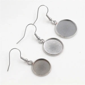 (Не выцветает) 141618 мм 10 шт.лот из нержавеющей стали ручной работы стиль рычаг назад серьги пустойоснование, diy серьги-крючки