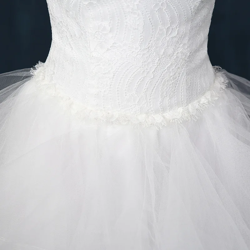 Женское свадебное платье Vivian's Bridal белое без рукавов с рюшами на шнуровке сзади