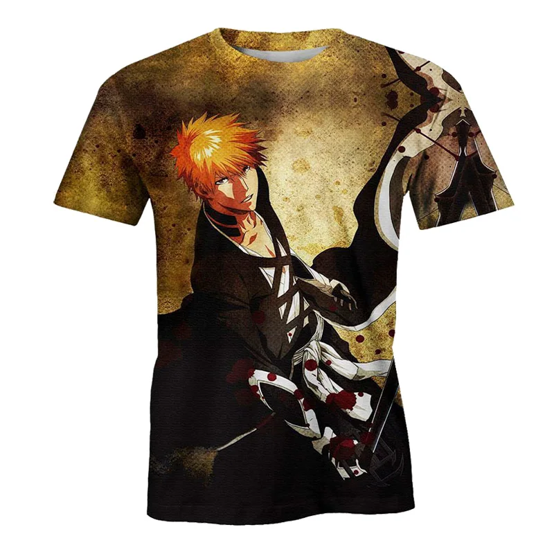 Bleach, футболка, аниме, футболки для мужчин и женщин, 3D принт, Gintama BLEACH, футболки, летняя футболка, мультяшный дизайн, футболки, модная уличная одежда, топы