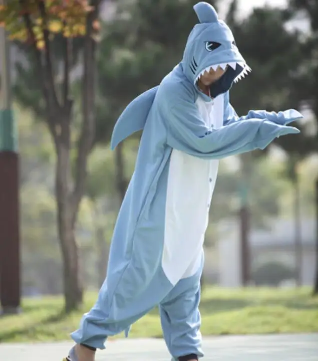 Пижама для взрослых с животными розовая синяя желтая Акула лягушка Воловья