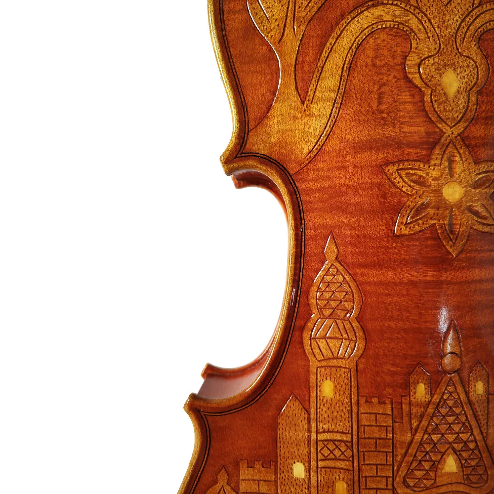 Копия Stradivarius 1715 ручная работа резьба цветок FPVN03 скрипка+ углеродного волокна лук пены чехол