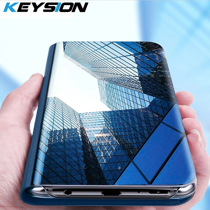 KEYSION умный флип-чехол с зеркалом для huawei Y6 Y7 Prime Y9 mate 20 Lite P30 Pro Чехол для huawei honor 8X10 Nova 2i 3 4