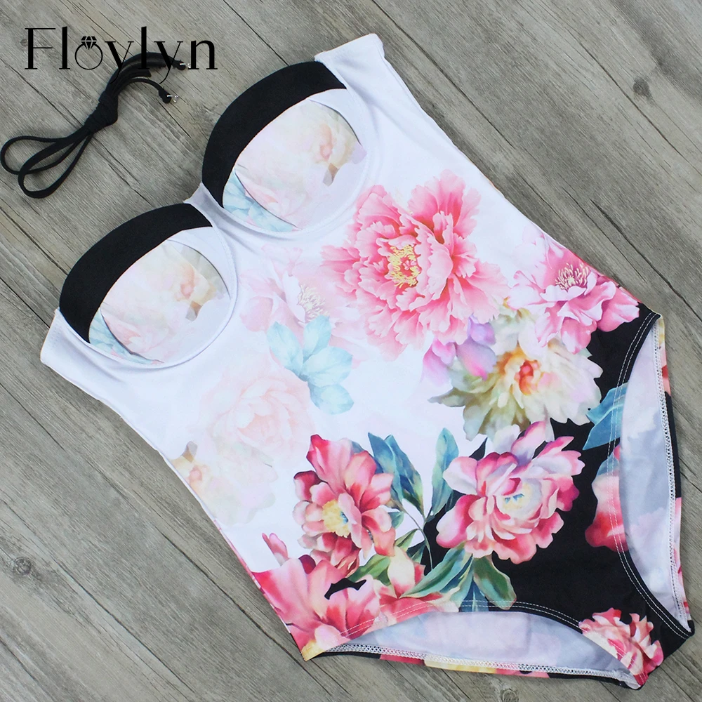 Floylyn купальник с цветочным принтом пуш ап нижнее белье купальник|swimsuit swimsuit|swimsuit