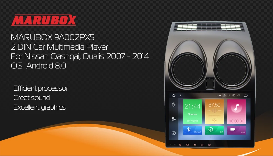 MARUBOX головное устройство для Nissan Qashqai Dualis 2Din Android 8,0 Octa Ocre 4 Гб ram " дюйм/сек, GPS Радио автомобильный мультимедийный плеер 9A002PX5