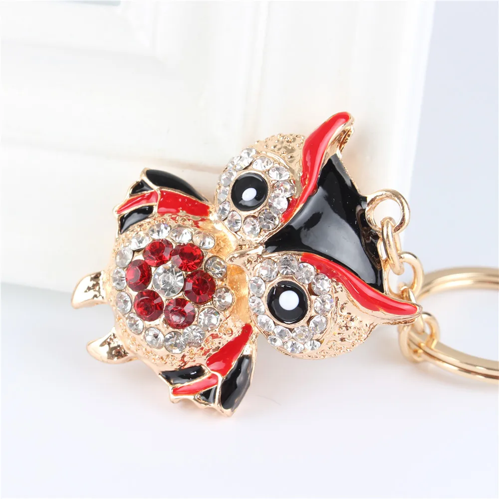 Красная сова птица кристалл очаровательный кошелек сумочка автомобильный