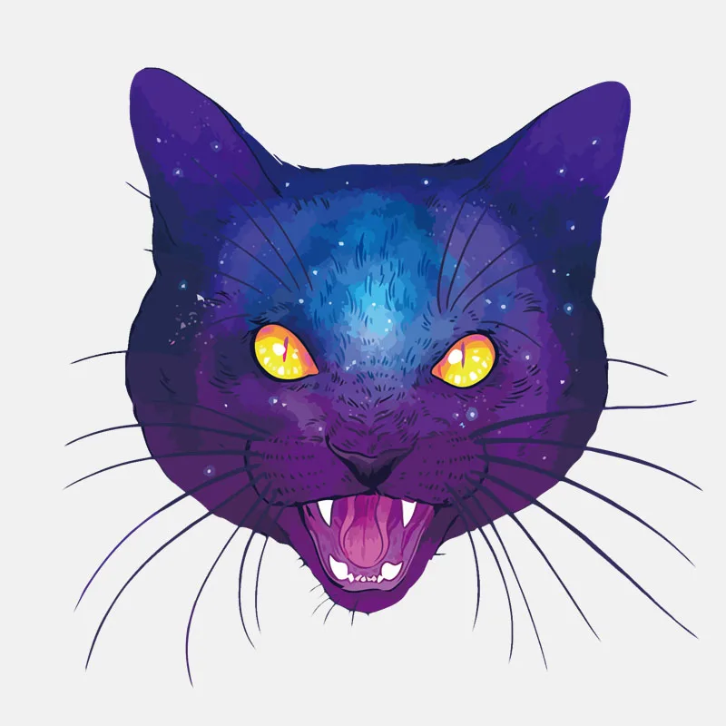 Автомобильная наклейка YJZT 14 4 см * 1 стильная звезда голова кошки ПВХ декоративная