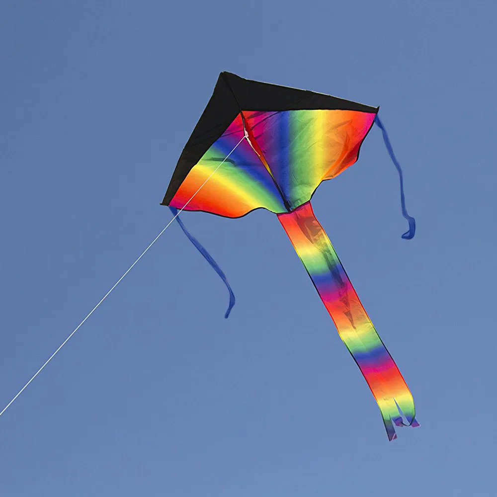 Красочный Радужный змей 105 см детский большой воздушный Delta уличные летающие