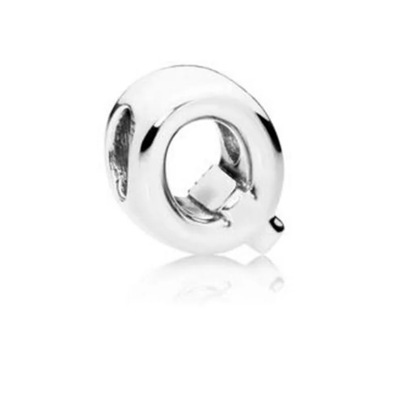 DINGLLY 2 шт./лот 925 Мода серебро 26 букв Бусины Подходят Pandora инициалы пара любовь дружба ожерелья браслеты - Цвет: Q