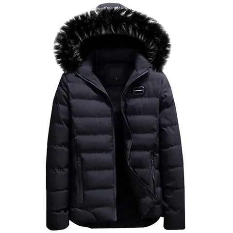 DAVYDAISY 2019 модная зимняя одежда куртка мужская повседневная теплая куртка с меховым воротником и капюшоном, пальто мужские средней длины с капюшоном брендовая одежда кэжуал парка подклад DCT-236