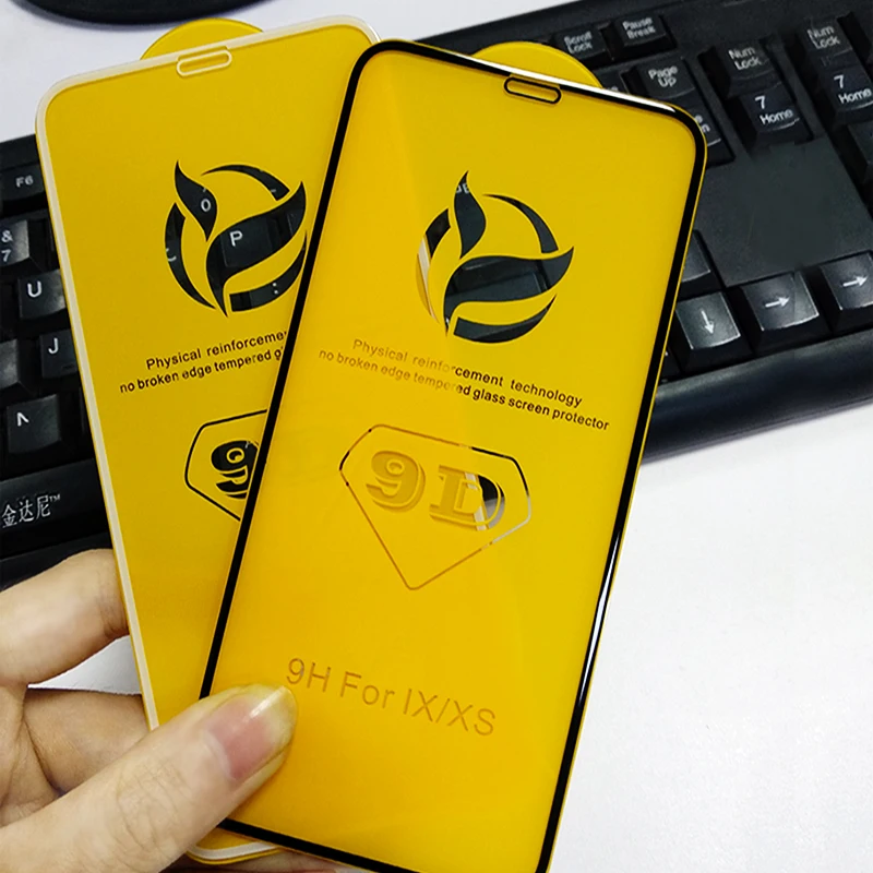 Закаленное стекло 9D с полным покрытием для iPhone 8 Plus 7 XR Защитное экрана XS MAX 6 6s