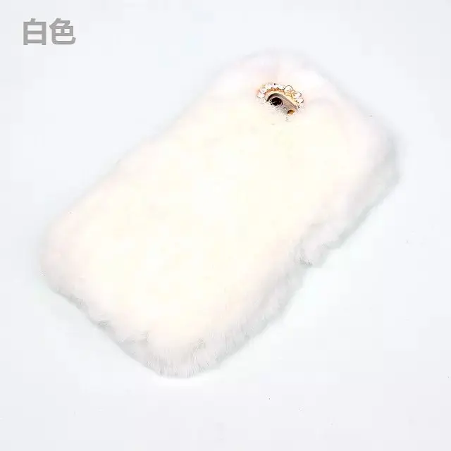 Without ear tail 2 Чехол с кроличьим мехом и пандой для samsung galaxy A90, 5G,, A7, A8 plus, s9 plus, A40, A50, A70, милый мультяшный теплый Пушистый Плюшевый чехол - Цвет: Without ear tail 2