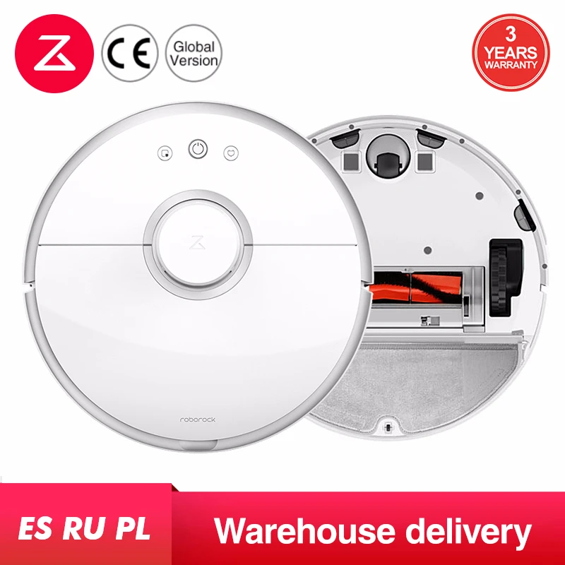 Робот-пылесос Roborock S50 S55 2 с умным запланированным уборочным режимом для дома. Управление через WIFI-приложение, автоматическая сухая и влажная уборка.