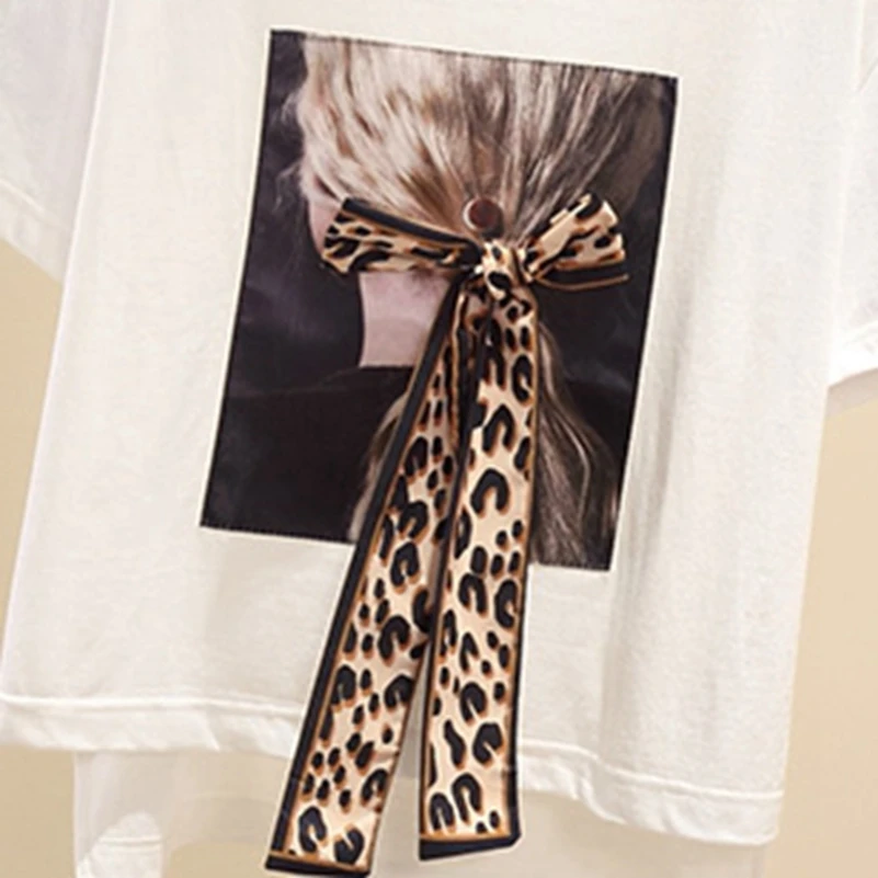 SexeMara fashion The New printing Round neck asymmetric T-shirt free shipping | Женская одежда