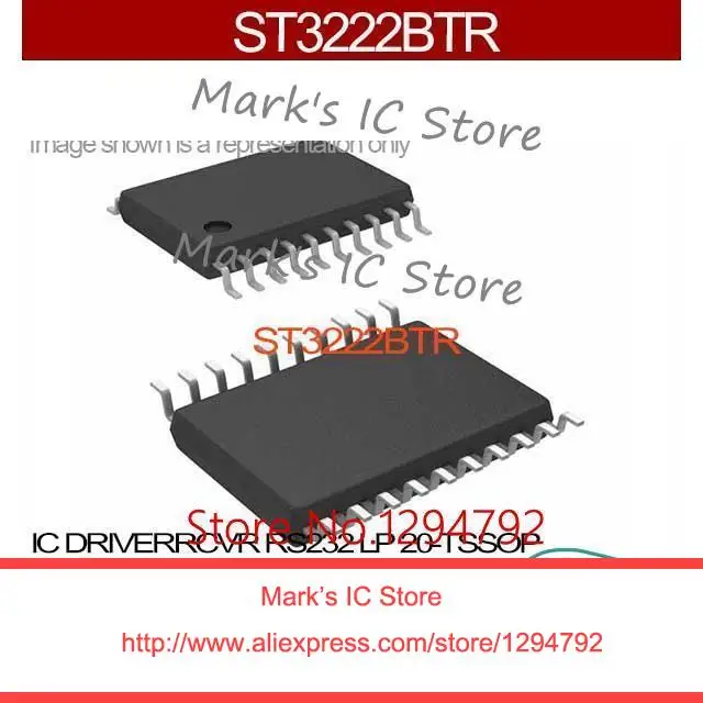 St3222btr IC DRIVERRCVR RS232 LP 20 TSSOP ST3222BT 3222 ST3222 3222B ST322 3222BT|Интегральные схемы| |