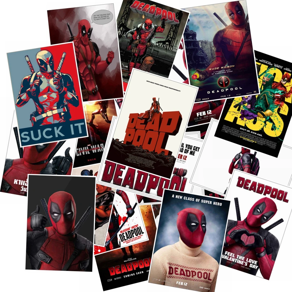 25 шт., водостойкие ПВХ наклейки Deadpool для ноутбука, скейтборда, багажа, стайлинга автомобилей, велосипеда, каракули, наклейки, граффити, наклейка, Декор