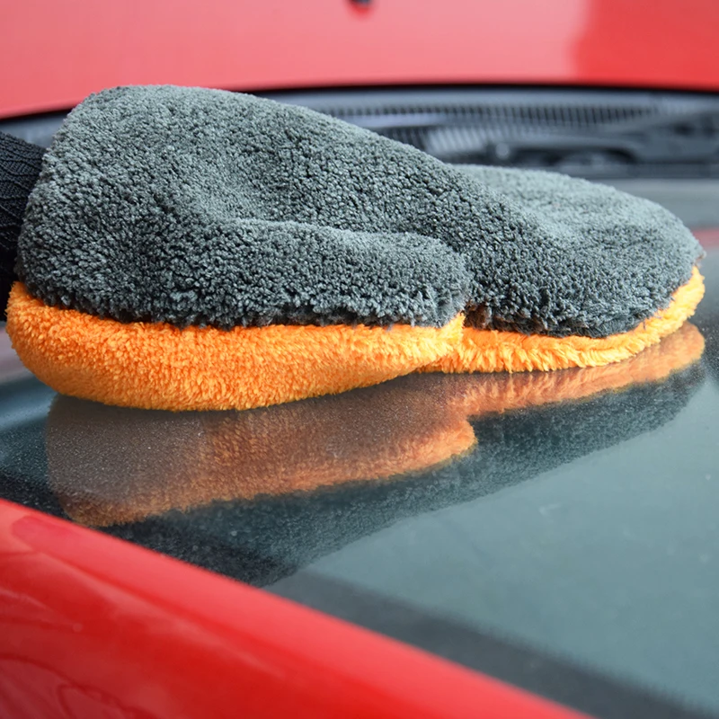 Auto Care коралловый флис автомобиль стиральные ткани полировки перчатки губка для