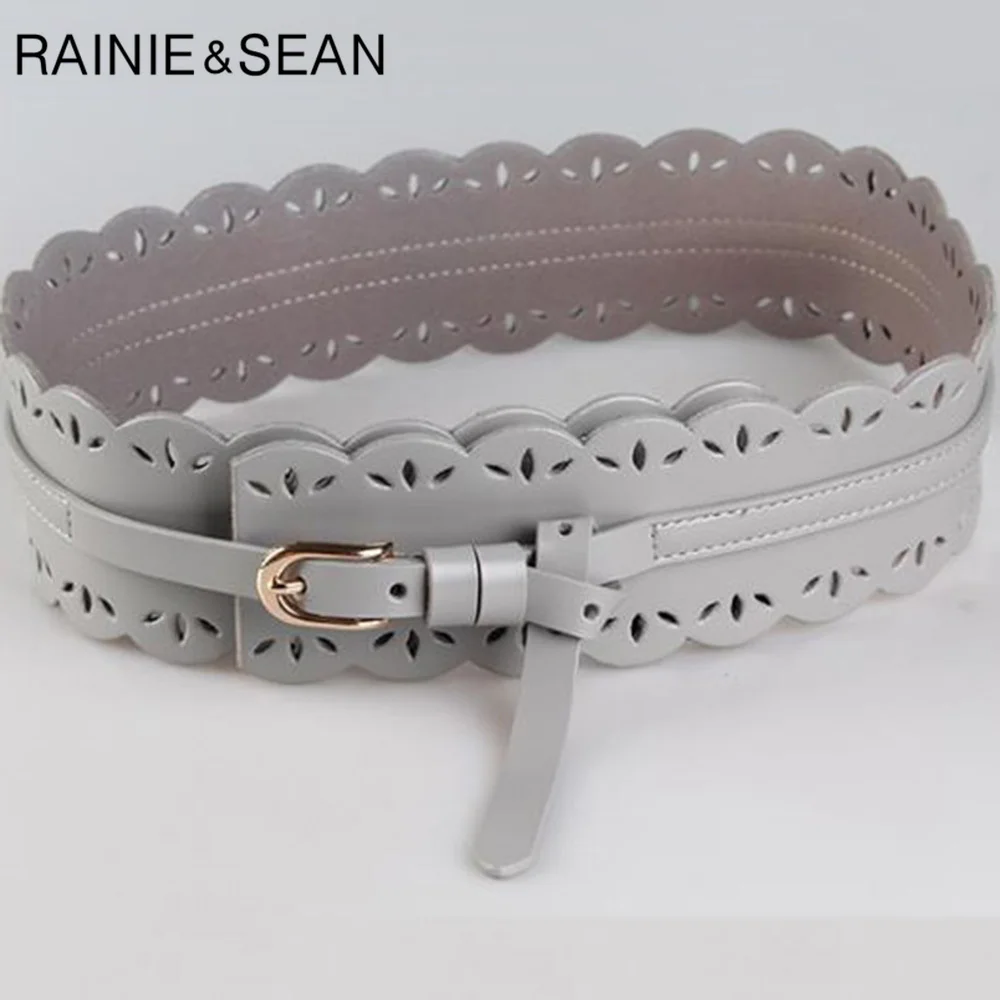 Женский широкий пояс RAINIE SEAN элегантный однотонный винно красного цвета