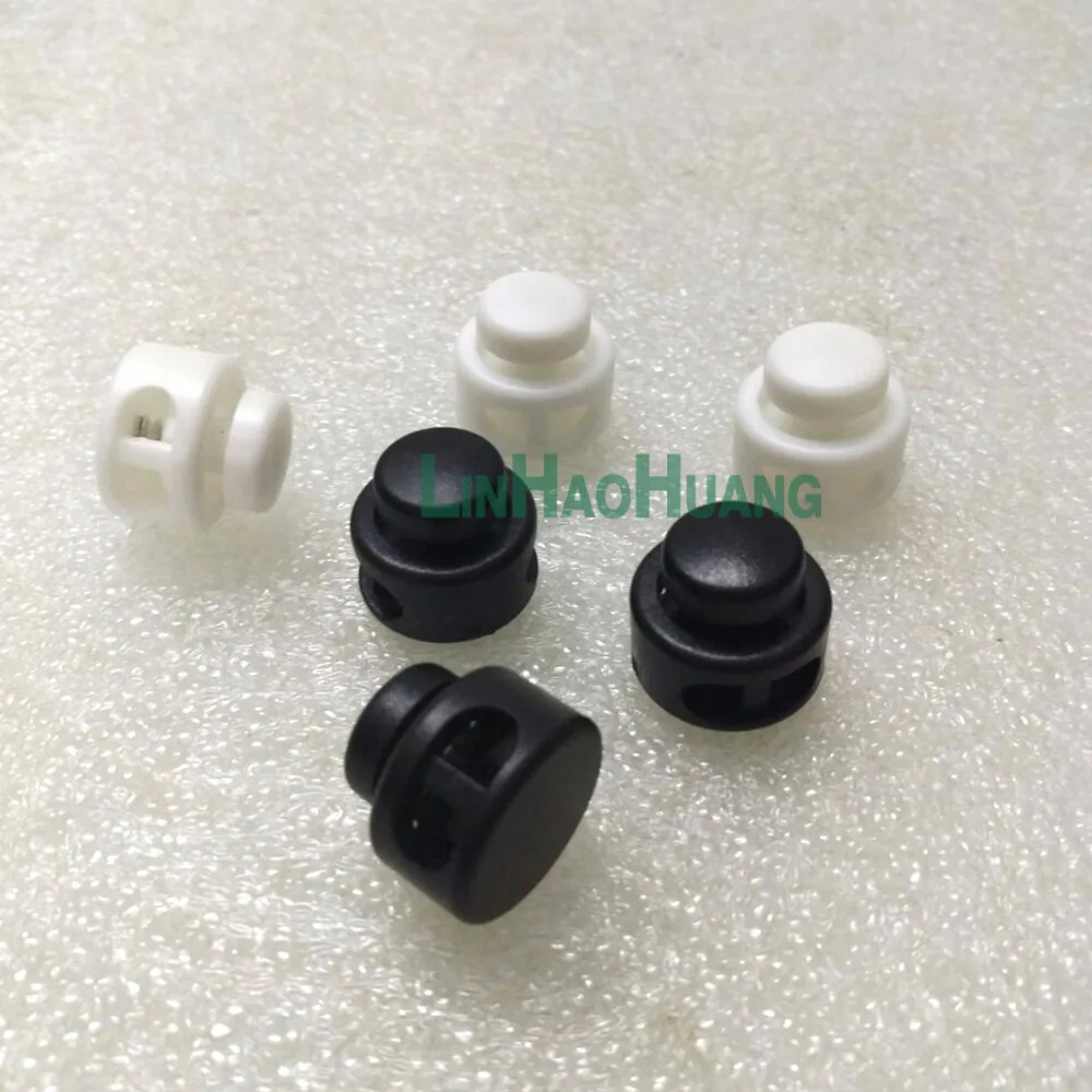 

100pcs/lot Plastic Cord Lock Clip Clamp 2 hole Toggle Stopper 4mm Rope Garment Paracord Shoes Stopoer-4MM