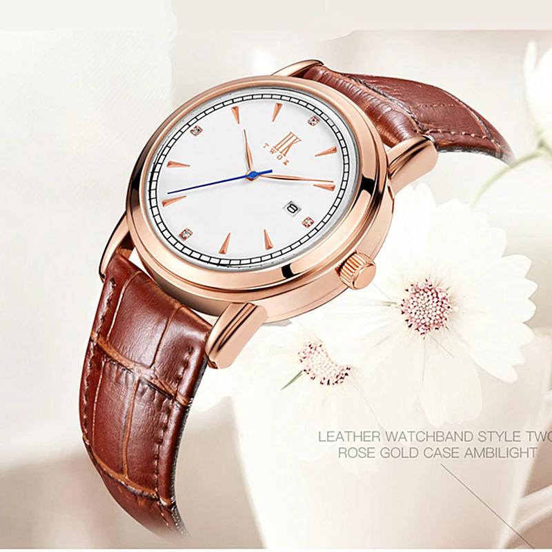 Fashion Couple Watch Leather Strap Waterproof Quartz Unisex Simple Style Auto Date Lovers Casual Male Female Clock | Наручные часы