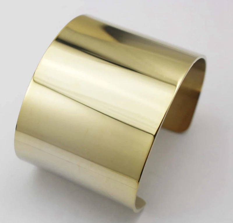 Модный Широкий Браслет манжета желтого и золотого цвета браслет из нержавеющей