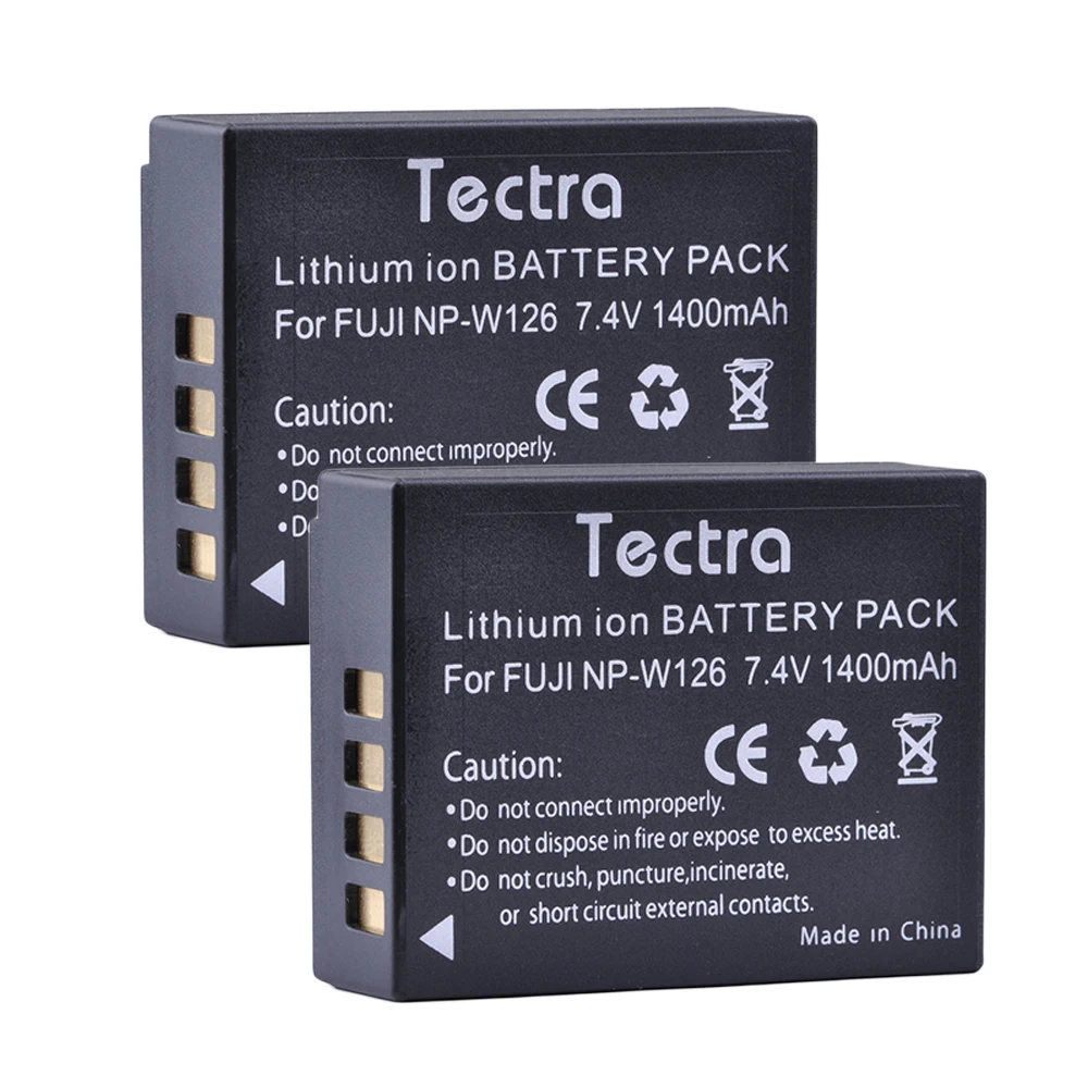 Tectra 2Pcs NP W126 Camera аккумулятор для Fujifilm FinePix HS30EXR HS33EXR HS50EXR X A1 E1 E2 M1|camera battery|np w126battery for