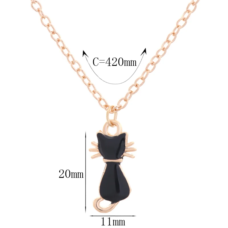 Женский комплект украшений золотистого цвета акриловый кулон в виде милого кота