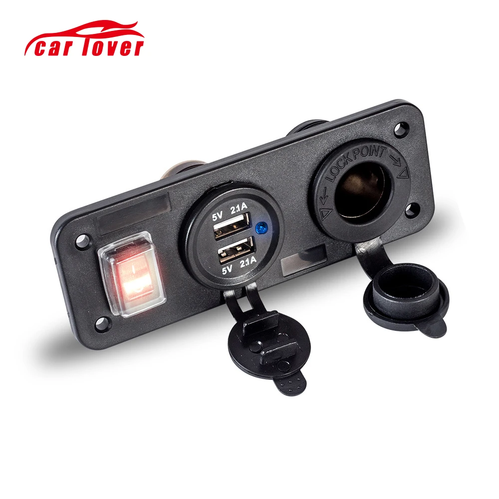 2018 автомобилей Зарядное устройство Dual USB адаптер + 12 В/24 В разъем Мотоцикл