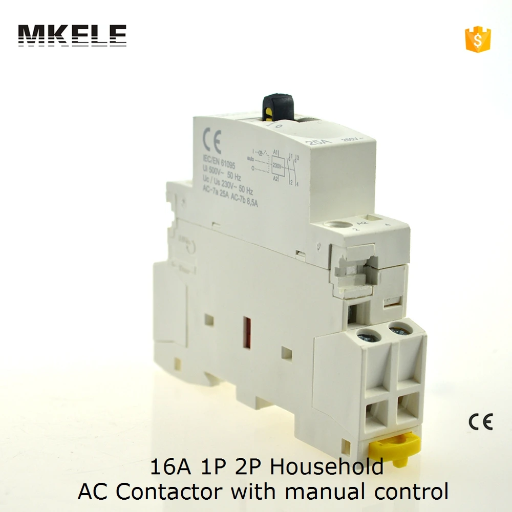 MKWCT-16M 1no+1nc 220/240V Coil 16A 2 Poles 2P Household Module AC Contactor AC250V with manual control | Обустройство дома