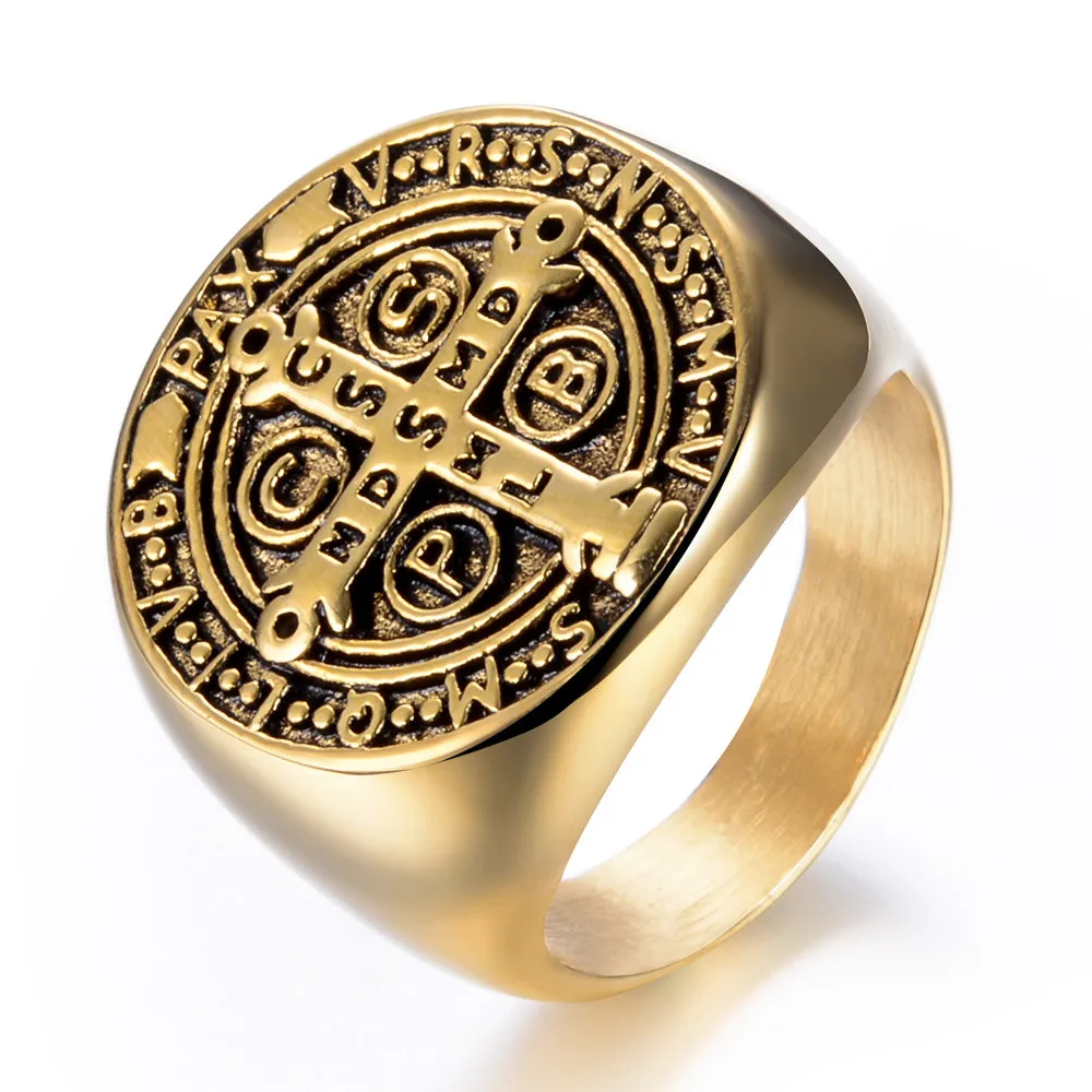 Мужские кольца в стиле панк золотистого и серебристого цвета 316L из нержавеющей