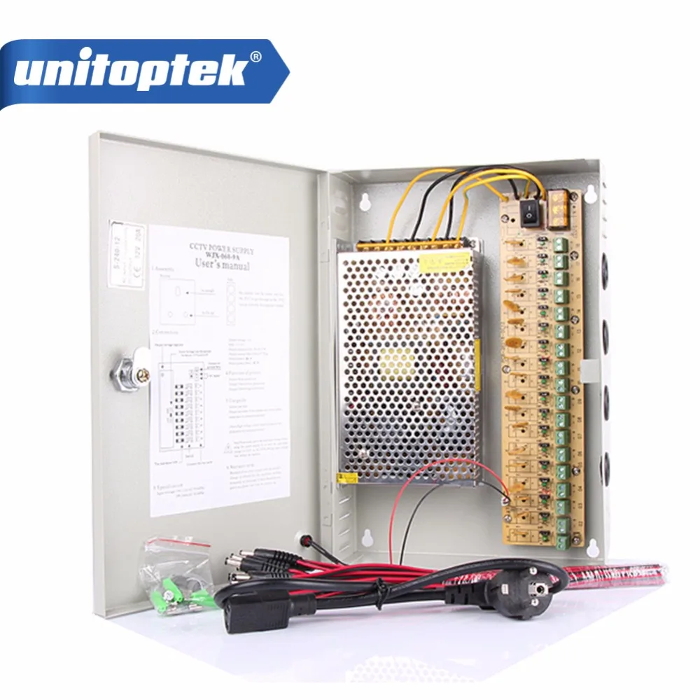 DC12V 20A 18 портовый адаптер камеры питания CCTV коробка автоматического сброса для DVR