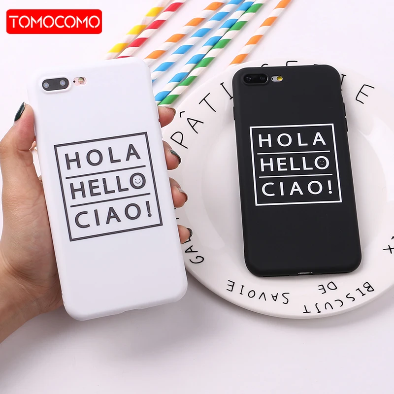 Для iPhone 12 Mini XR 11 Pro 8 8Plus X 7 7Plus XS Max положительные цитаты Hola Ciao мягкий силиконовый